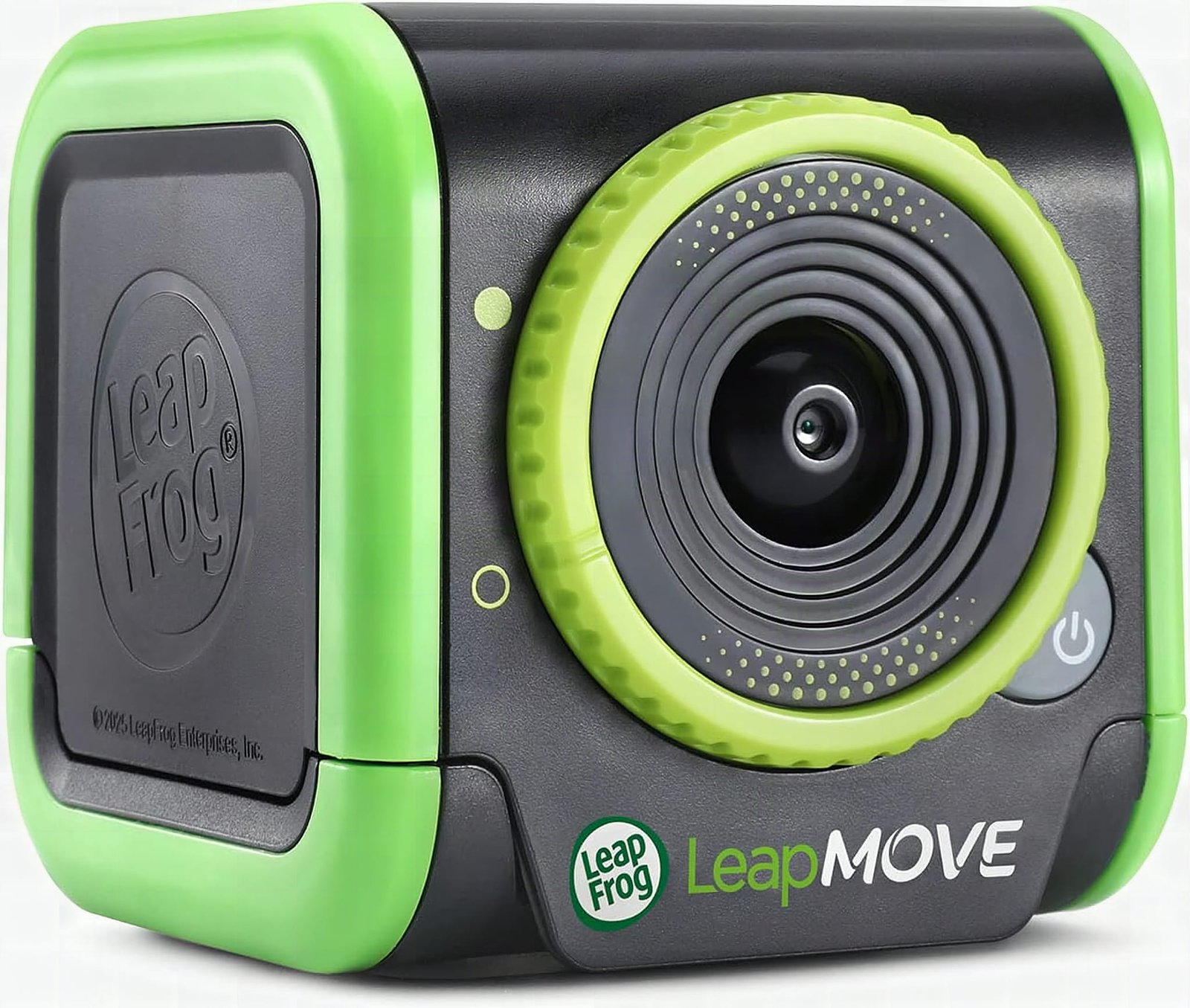 LeapMove controller held in hands showing buttons and sensor details in sharp macro focus